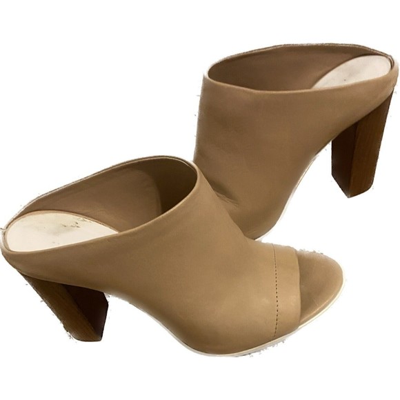 Vince Allison Open Toe Mules Tan Heels  Women's Size 9 - Picture 2 of 6